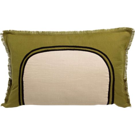 VIVARAISE - Coussin décoratif Laly Cèdre - Vivaraise (Lin-Coton, 40x65 cm) (1/4)
