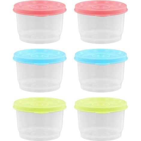 Bardusch-6 mini boîtes hermétiques rondes en plastique avec couvercle, pour congélateur, micro-ondes, étanches (1/5)