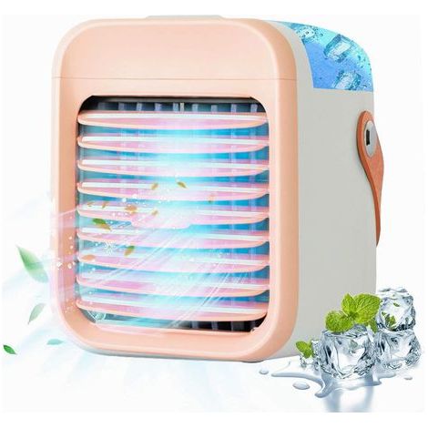Portable Air Conditioner, 5 in 1 Mini Portable Air Cooler, Humidifier, Air Purifier, Night Light, Aroma Vaporizer, for Home, Office, Outdoor(ROSA) [Energy Class A++] (1/5)