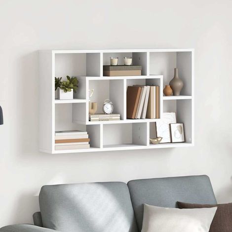 vidaXL Estantería de pared madera de ingeniería blanco 85x16x52,5 cm (1/5)