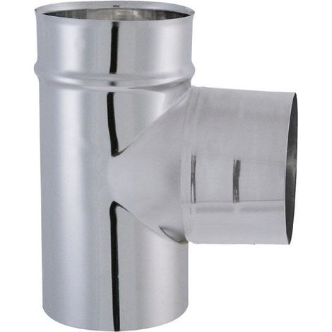 Codo en T para conexión en ángulo de 90° - Modelo TYRAL - Acero inoxidable 304 - Doble toma - Ø139 JONCOUX