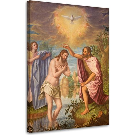Tableau sur toile INTRODUCTION Le baptême de Jésus dans le Jourdain 40x60 (1/5)