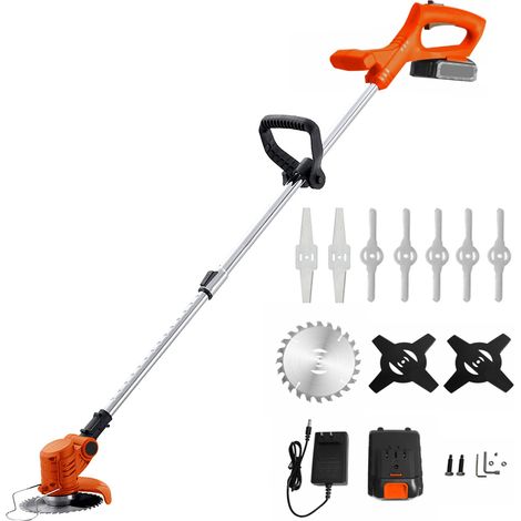 Iztoss – Coupe-bordure à batterie 21V avec chargeur – 3 types de lames – Moteur Brushless – Tige télescopique réglable – Pour terrains accidentés