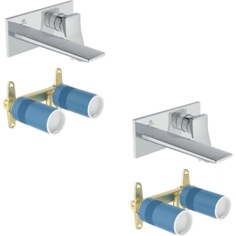 Conjunto de dos mezcladores empotrados de lavabo IDEAL STANDARD Conca cromados + Cuerpo empotrado