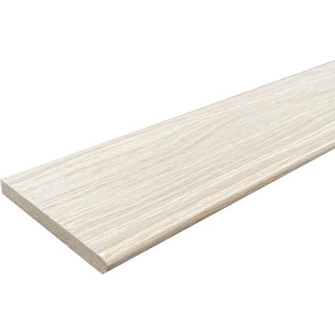 Lot de 10 Plinthes Plaquées Chêne MDF Arrêtes vives, L.2,23 m x l.6,8 cm x Ep.9 mm