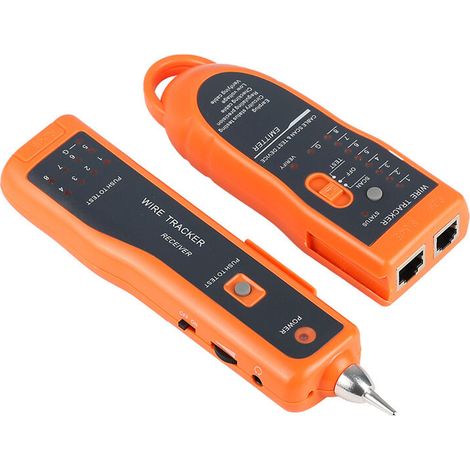 XQ 350 Testeur RJ45 Traceur de Câble Électrique RJ45 RJ11 avec Écouteur Testeur de Réseau Portable Testeur de Câble Téléphoniques Numérique avec Sondes Traqueur de Fil pour LAN Ethernet BNC (1/5)