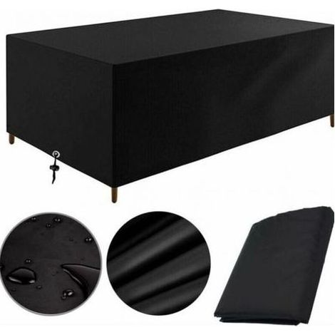 Housse salon de jardin 213x132x74 cm – Tissu Oxford imperméable – Anti-UV et résistant au froid – Pour table rectangulaire