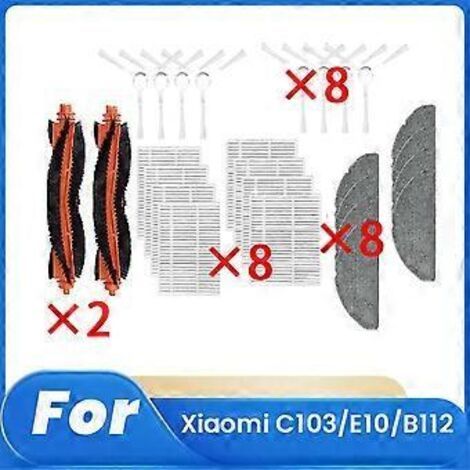 26 pièces pour aspirateur robot laveur C103/E10/B112, accessoires 3C Enhanced Edition : brosse principale, filtre, etc.