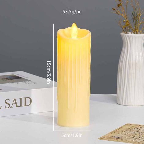 Lampe bougie électronique LED, lampe décorative fausse bougie simulée, accessoire de décoration romantique pour mariage, lumi（Y057） (1/5)