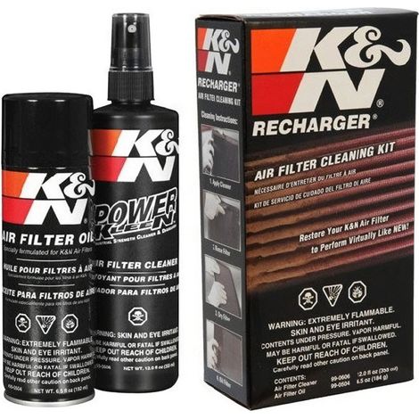 Kit de nettoyage pour filtres K&N – Nettoyant 350ml – Huile 180ml – Prolonge la durée de vie des filtres