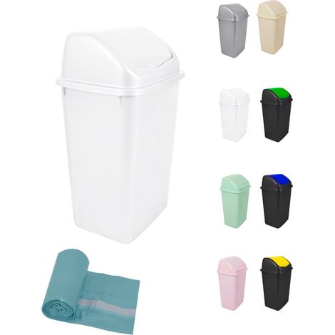 Cubo de Basura con Tapadera Basculante - 15L / 25L / 30L / 50L - Papelera Ideal para Cocina, Baño y Oficina