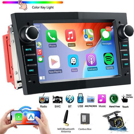 Autoradio Android Pour Opel Astra H Corsa C/D Vectra C Zafira BT Carplay RDS BT - 12CAM