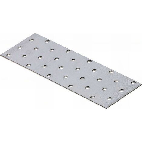 Plaque perforée galvanisée - 200 x 60 x 2,0 mm (1/3)