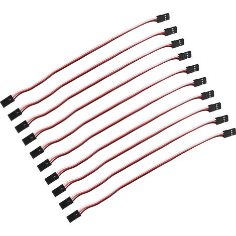 3-poliges Servo-Verlängerungskabel, 200 mm, Buchse-Buchse, 10er-Pack, Anschlusskabel für Modellautos, Messingkern, Servotreiberleitung (1/5)