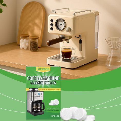 Reinigungstabletten für Kaffeemaschinen, zur Entfernung von Kaffeeflecken und -rückständen, zur Filterpflege und als Brausetabletten – 12 Stück -- BIEMMEDUE (1/5)
