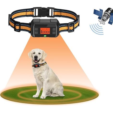 Collier Anti Fugue sans Fil GPS pour Chien en Extérieur 30-999M Réglable Clôture Anti-Fugue IPX7 Étanche Chien Électrique Système Clôture Puce Signal GPS (1/5)