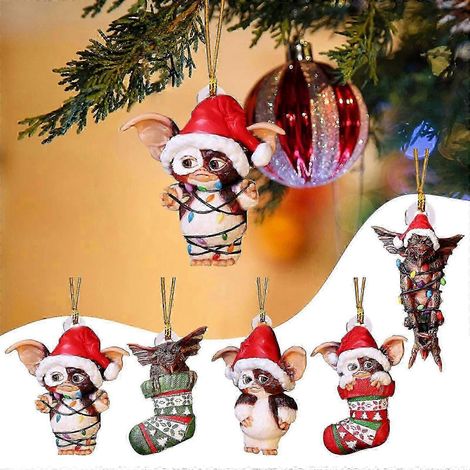 Lot de 5 guirlandes lumineuses Père Noël à suspendre, décorations de Noël (1/5)