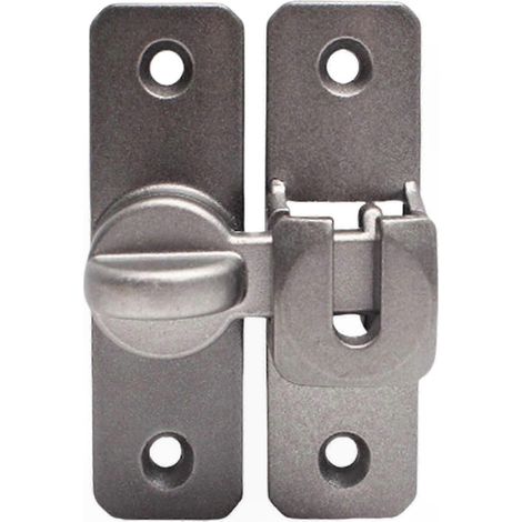 Verrou de porte coulissante pour porte de grange, loquet réversible à 90/180°, sécurité renforcée pour la maison, finition robuste, dispositif fiable (1/5)