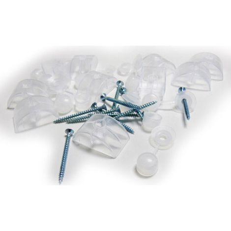Kit de fixation petites ondes 10 unités – Acier galvanisé – Longueur 4 cm – Pour plaques PVC, polycarbonate, polyester, acier