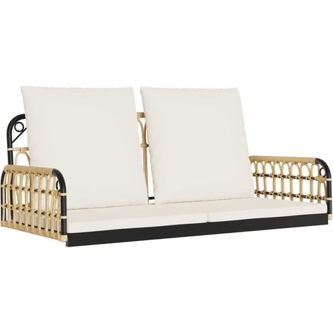 Maison Exclusive - Silla columpio con cojines ratán sintético y a