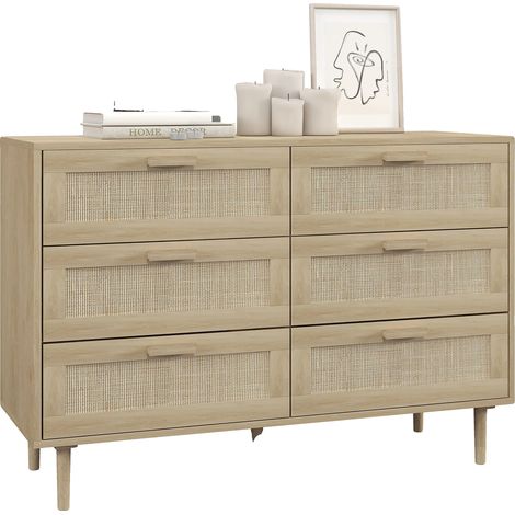 Cassettiera a 6 cassetti, design moderno, ampio spazio contenitivo, 110L x 40W x 75H cm, verde militare (1/2)