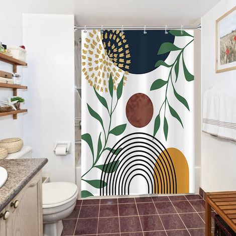 Esta cortina de ducha es lavable y está fabricada con tejido de poliéster impermeable y resistente al moho (120 x 180 cm).