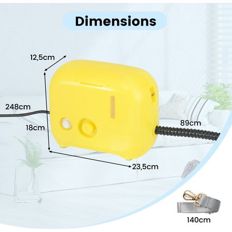 1500W steam cleaner Steam pressure: 3 bar, heating time: 15s, temperature: up to 180℃ Handheld steam cleaner yellow (1/5)