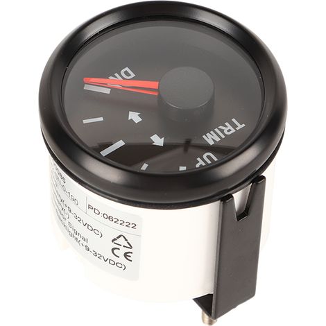 Jauge d'assiette marine 52 mm/2 pouces, étanche IP67, avec rétroéclairage rouge, pour yachts. (1/5)