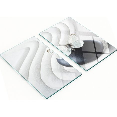 Tablas decorativas multifuncionales de cocina de madera templada con dise帽o de mariposa Zen, 2x30x52 cm.