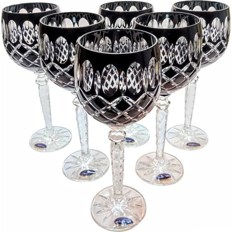 Copas de vino de cristal negro de 280 ml, Krata Olive (1/5)