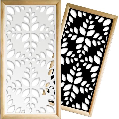 LEAVES - Moduli Decorativi in Legno e PVC - Colore: bianco - Misura: 47x94 cm (1/4)