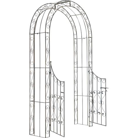 Arco da giardino a traliccio con supporto cancello per piante rampicanti metallo bronzo 100003945