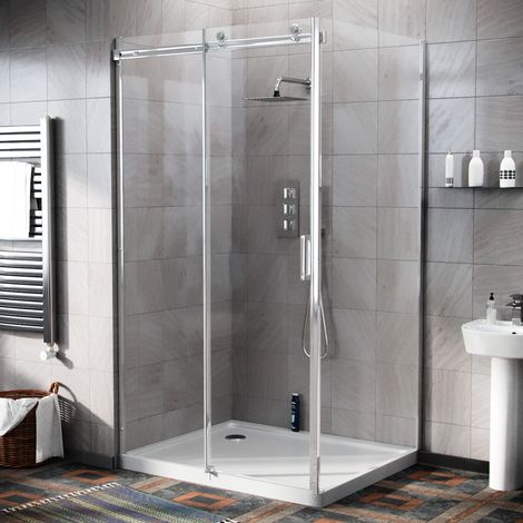 Hardwick 1100 x 900mm Frameless Sliding Shower Door Enclosure (1/5)