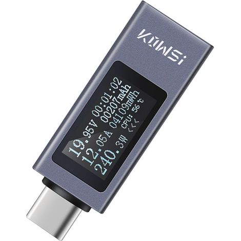 Testeur de charge de téléphone portable de Type C PD, voltmètre à courant continu, compteur de puissance, boîtier en alliage d'aluminium, Support de tension 4-30V, courant 0-12A (1/5)