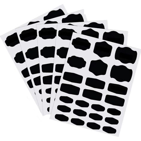 Autocollants tableau noir, autocollants tableau noir imperméables et réutilisables avec marqueur craie blanche effaçable pour bouteilles en verre, organisation des bouteilles. Livraison gratuite. (1/4)