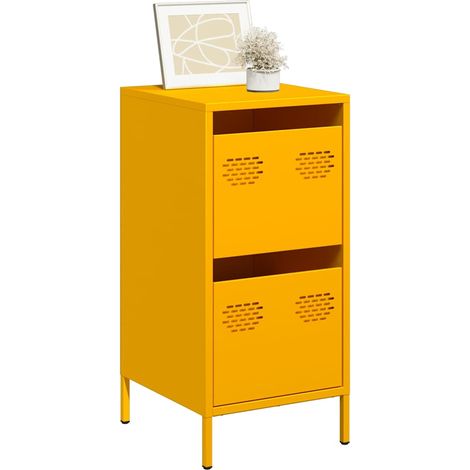 Sideboard Senfgelb 35x39x73,5 cm Kaltgewalzter Stahl