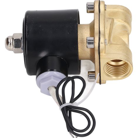 Électrovanne 2W Normalement Fermée, Corps en Laiton, Bobine Cuivre, 1/2 Pouce DC24V pour Eau, Gaz, Huile (1/5)