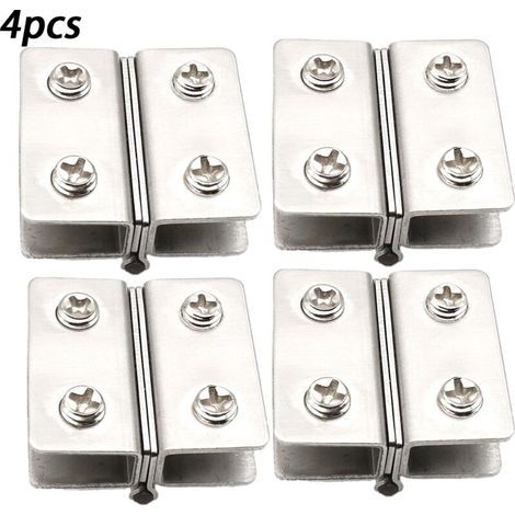 Charnières en acier inoxydable pour portes en verre, charnières pour portes en verre sans perçage, charnières pour vitrines d'armoires à vin, pinces pour portes en verre de fenêtre