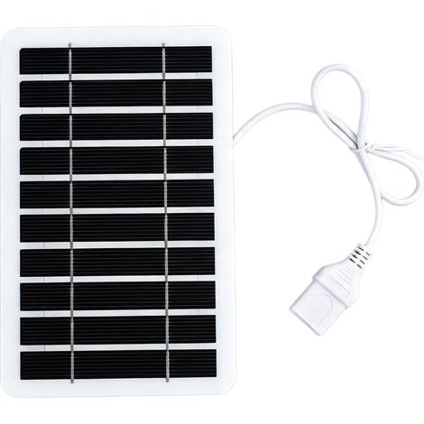 Panneau Solaire Portable 2W 5V avec Port USB, Énergie Solaire 5V 2W avec Connexion USB, Panneau Solaires, pour Téléphones, Batteries Externes, Randonnée, Camping et Extérieur, Facile à Utiliser (1/5)