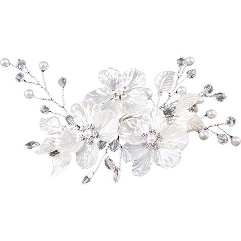 Horquillas laterales florales para novias, peineta de perlas, accesorio para el cabello para novias, damas de honor, niñas, mujeres, peineta, accesorios para el cabello para bodas, bailes de graduació (1/5)