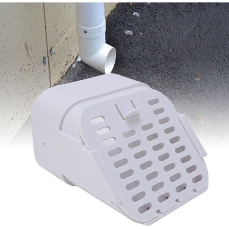 Extensión de canalón tipo A, 2 x 3 pulgadas, blanca – accesorio de drenaje con filtro de hojas y rejilla protectora para mascotas para uso privado (4 piezas) – plástico de alta resistencia (1/5)