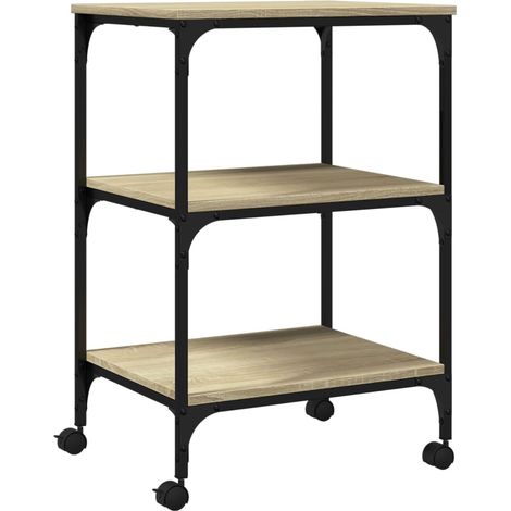 Soporte para impresora escritorio mueble Sonoma de 3 niveles 50 x 41 x 75 cm marrón 020044721 (1/5)