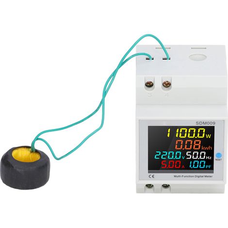 Einphasen-Energiezähler, DIN-Schienenmontage, Multifunktionsmessung, Leistungsfaktor, Frequenz, Voltmeter, AC 250–450 V, Präzisions-Elektroinstrumentierung (1/5)