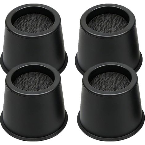 4 x Bed Riser, 10 cm Riser Round Furniture Feet for Diving Bed, Table Riser, Chair or Sofa Riser, Castors (1/5)