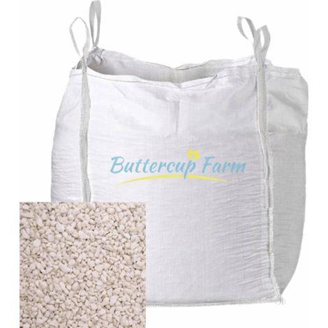 White Spar Decorative Garden Stones - Premium Aggregate Bulk Bag - 850 Kilos