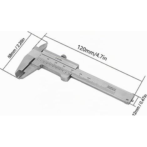 Vernier Caliper 0-50mm Stainless Steel Vernier Caliper Measuring Tool for Jewelry Gems Home Student (1/4)