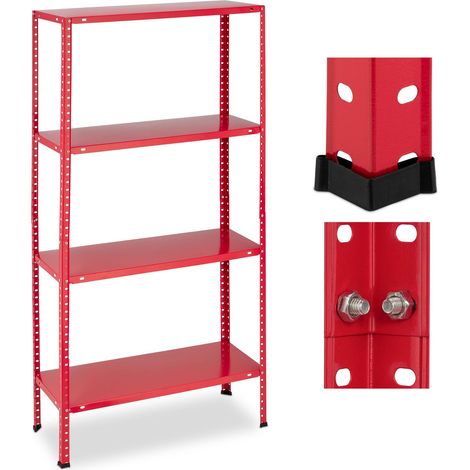 Étagère Charge Lourde, Max. 160 kg, 4 Niveaux, HxLxP:147,5x75,5x30,5 cm, Cave (1/5)