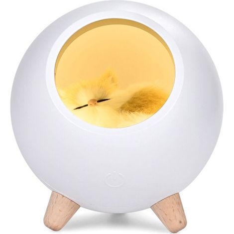 Veilleuse LED Charge USB Maison Animaux Mignon Toucher Dimmable Enfant Bébé Décoration de Chevet Cadeau Lampe (1/5)