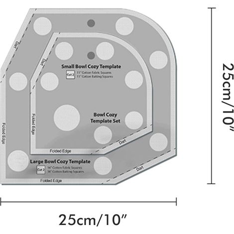 Lot de 2 Gabarits de Bol en Acrylique, Gabarit de Couture pour Bol, Pochoir Quilting pour Couture DIY, Accessoire Artisanat Cuisine (1/5)
