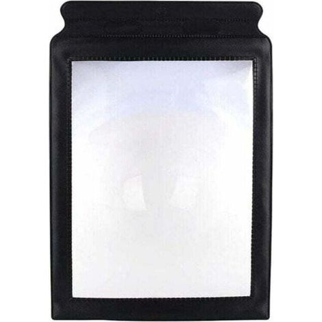 Loupe de lecture A4 pour personnes âgées, portable, surface souple, bordure noire, PVC, 3x.
